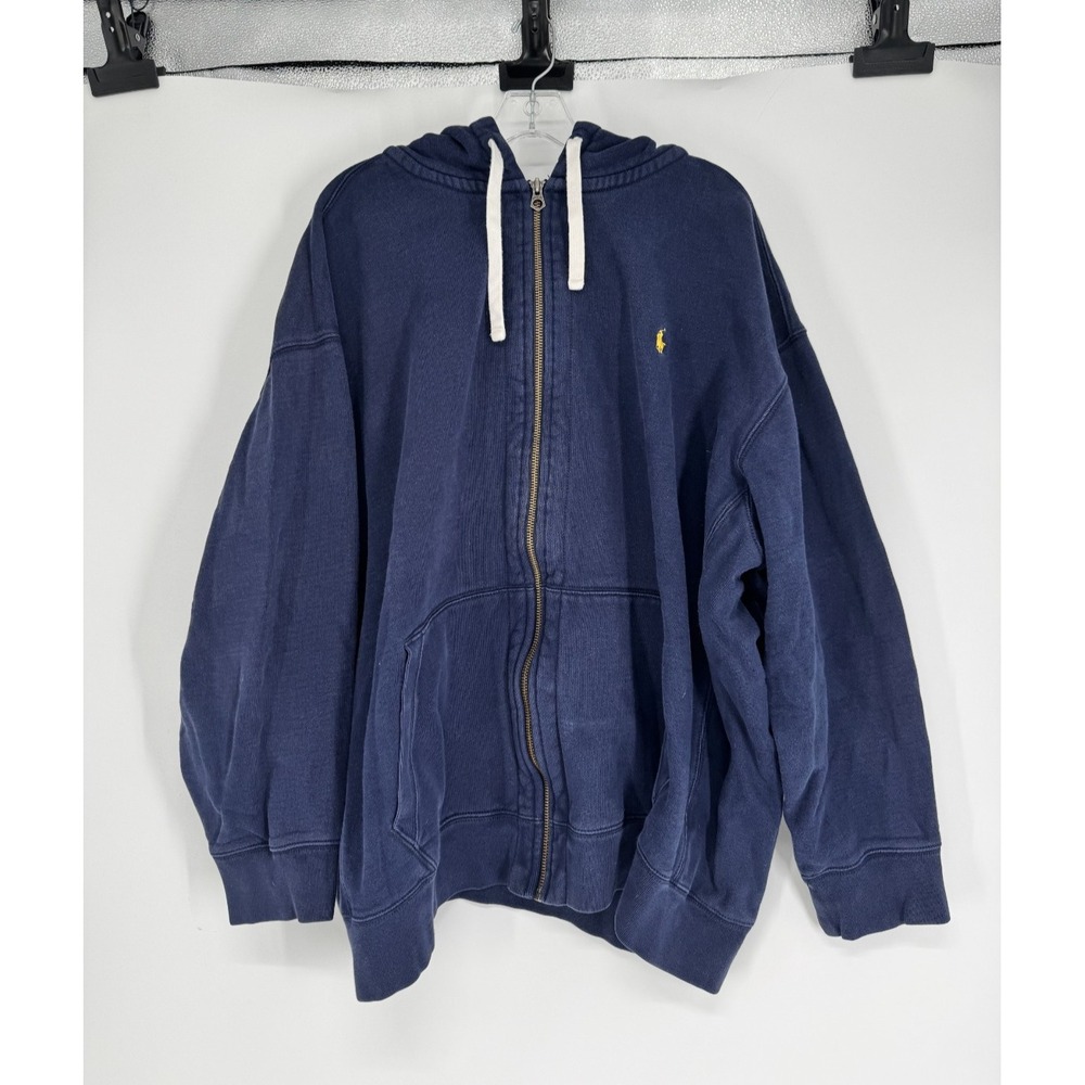 Polo Ralph Lauren Hoodie 5XB 5XL Big Full Zip Up Jacket Pony Sweatshirt Navy